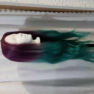 Lace Front Purple/Teal Ombre Synthetic Wig